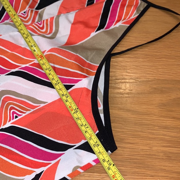 Trina Turk~M~Tank Top ModWave Silk Racerback Blouse Shirt ~Add Blazer - Picture 10 of 12